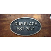 Buy Address Brass Plaque | Oval Shape - Black finish